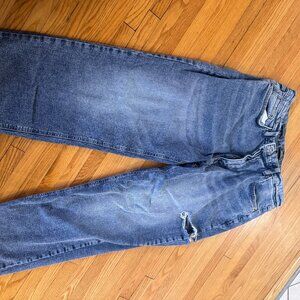 Wild Fable Baggy Straight-Leg Jeans – Distressed Knee, Size 14